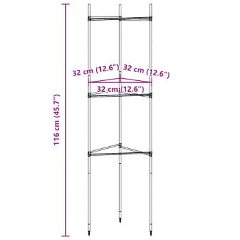 Tomatenkäfige 8 Stk. 116 cm Stahl und PP