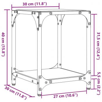 Couchtische mit Glasplatte 2 Stk. Transparent 30x30x40 cm Stahl