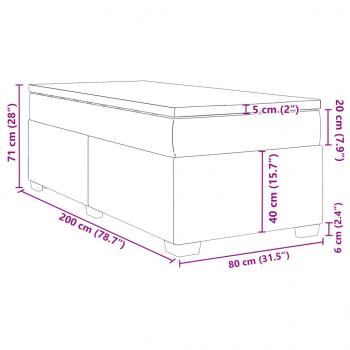 Boxspringbett mit Matratze Dunkelgrau 80x200 cm Stoff