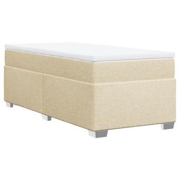 Boxspringbett mit Matratze Creme 90x200 cm Stoff