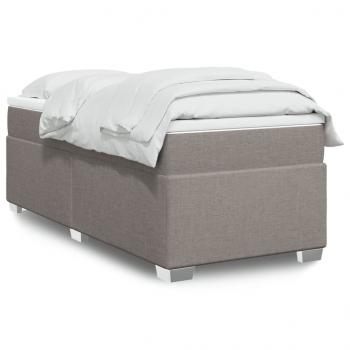 ARDEBO.de - Boxspringbett mit Matratze Taupe 100x200 cm Stoff