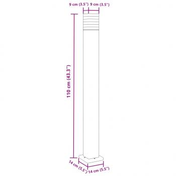 Wegeleuchten 3 Stk. Schwarz 110 cm Aluminium