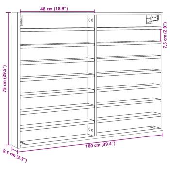 Vitrinenschrank Weiß 100x8,5x75 cm Holzwerkstoff