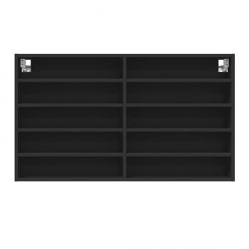 Vitrinenschrank Schwarz 100x15x58 cm Holzwerkstoff