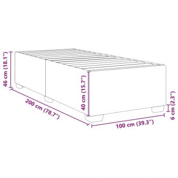 Bettgestell ohne Matratze Hellgrau 100x200 cm Stoff