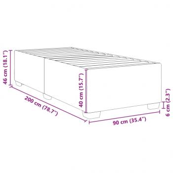 Bettgestell ohne Matratze Dunkelbraun 90x200 cm Stoff