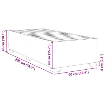 Bettgestell ohne Matratze Dunkelgrau 90x200 cm Stoff