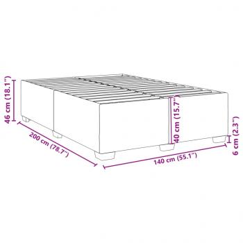 Bettgestell ohne Matratze Hellgrau 140x200 cm Stoff