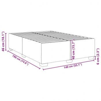 Bettgestell ohne Matratze Schwarz 140x190 cm Stoff