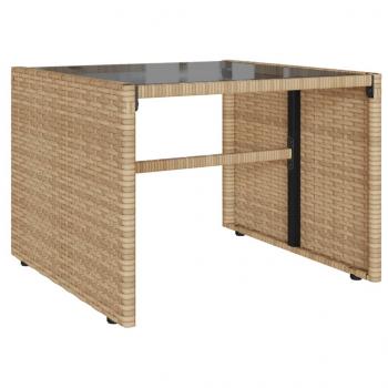 4-tlg. Garten-Sofagarnitur mit Kissen Beige Poly Rattan