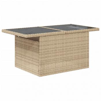 6-tlg. Garten-Sofagarnitur mit Kissen Beige Poly Rattan