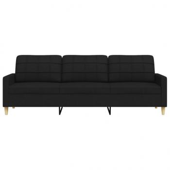 3-Sitzer-Sofa Schwarz 210 cm Stoff