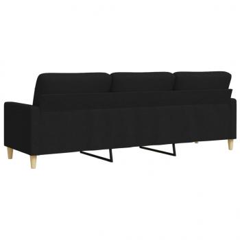 3-Sitzer-Sofa Schwarz 210 cm Stoff