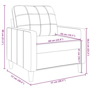 Sessel Hellgrau 60 cm Samt