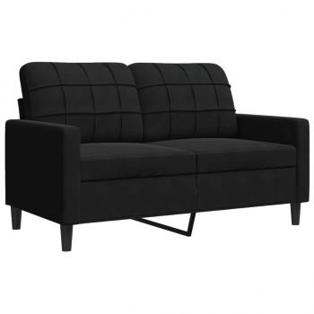 2-Sitzer-Sofa Schwarz 120 cm Samt