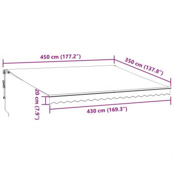 Markise Automatisch mit LEDs Braun 450x350 cm