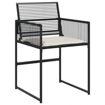 11-tlg. Garten-Essgruppe mit Kissen Schwarz Poly Rattan