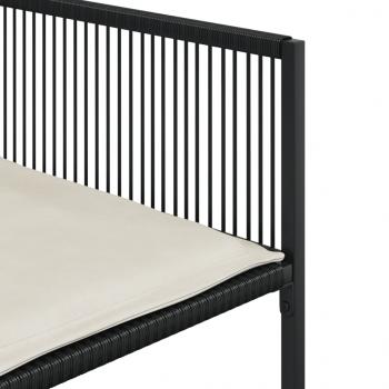 15-tlg. Garten-Essgruppe mit Kissen Schwarz Poly Rattan