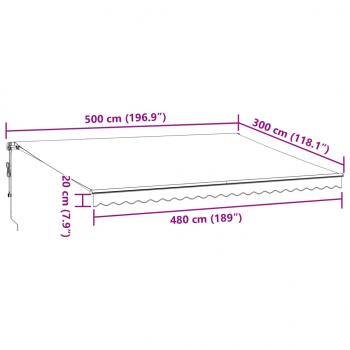 Markise Automatisch Anthrazit und Weiß 500x300 cm