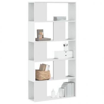 ARDEBO.de - Bücherregal 5 Böden Weiß 80,5x23,5x162,5 cm Holzwerkstoff