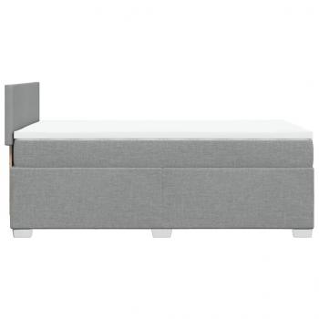 Boxspringbett mit Matratze Hellgrau 100x200 cm Stoff