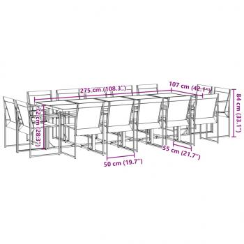 15-tlg. Garten-Essgruppe Schwarz Textilene