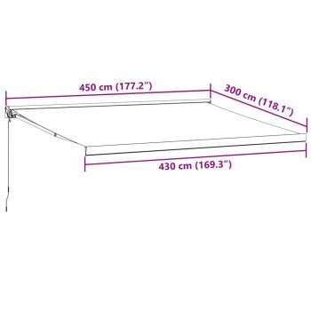 Markise Manuell Weinrot 450x300 cm