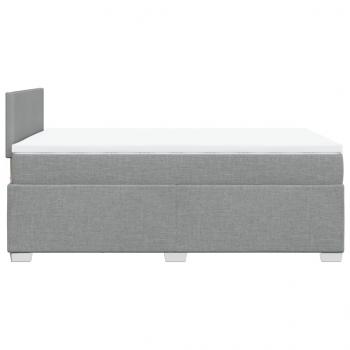 Boxspringbett mit Matratze Hellgrau 120x200 cm Stoff