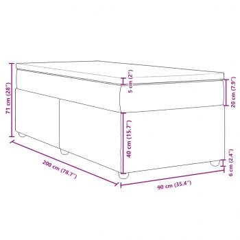 Boxspringbett mit Matratze Dunkelgrau 90x200 cm Stoff