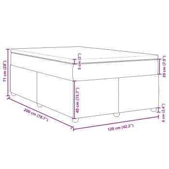 Boxspringbett mit Matratze Dunkelgrau 120x200 cm Stoff