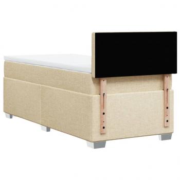 Boxspringbett mit Matratze Creme 90x200 cm Stoff