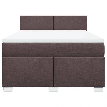 Boxspringbett mit Matratze Dunkelbraun 140x200 cm Stoff