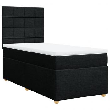 Boxspringbett mit Matratze Schwarz 80x200 cm Stoff