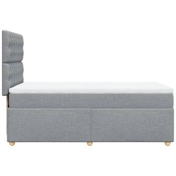 Boxspringbett mit Matratze Hellgrau 90x190 cm Stoff