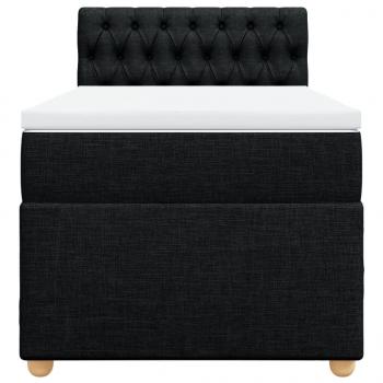 Boxspringbett mit Matratze Schwarz 90x190 cm Stoff