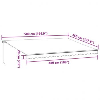 Markise Manuell mit LED Weinrot 500x350 cm