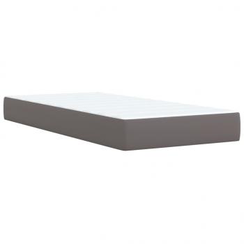 Boxspringbett mit Matratze Grau 100x200 cm Kunstleder