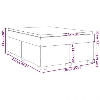 Boxspringbett mit Matratze Grau 140x200 cm Kunstleder