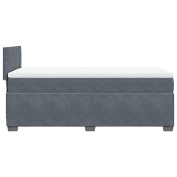 Boxspringbett mit Matratze Dunkelgrau 90x190 cm Samt