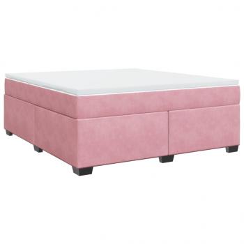 Boxspringbett mit Matratze Rosa 180x200 cm Samt