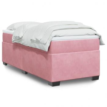 ARDEBO.de - Boxspringbett mit Matratze Rosa 90x200 cm Samt