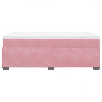 Boxspringbett mit Matratze Rosa 90x200 cm Samt