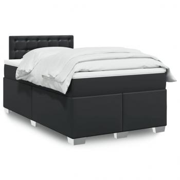 ARDEBO.de - Boxspringbett mit Matratze Schwarz 120x190 cm Kunstleder