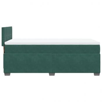 Boxspringbett mit Matratze Dunkelgrün 90x190 cm Samt