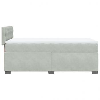 Boxspringbett mit Matratze Hellgrau 90x190 cm Samt