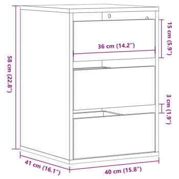 Kommode Betongrau 40x41x58 cm Holzwerkstoff