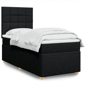 ARDEBO.de - Boxspringbett mit Matratze Schwarz 90x190 cm Stoff