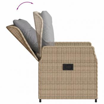 5-tlg. Garten-Essgruppe mit Kissen Beige Poly Rattan