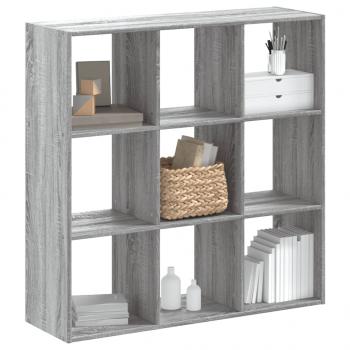 ARDEBO.de - Bücherregal Grau Sonoma 102x32x102 cm Holzwerkstoff