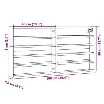 Vitrinenschrank Betongrau 100x8,5x50 cm Holzwerkstoff